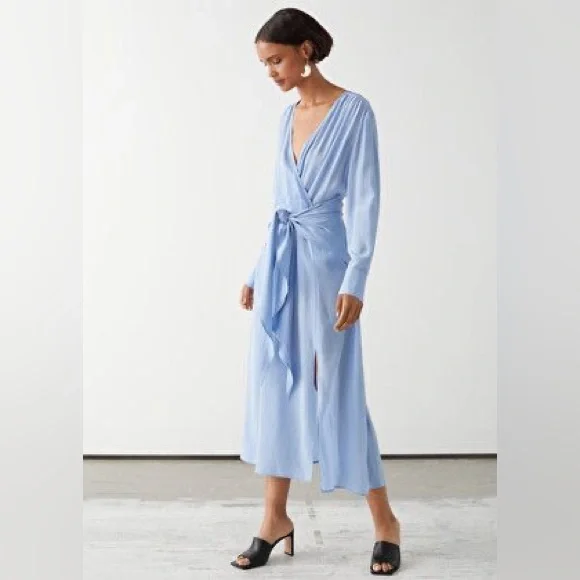 & Other Stories | Dresses | Other Stories Flowy Midi Wrap Dress Blue Us 8 | Poshmark & Other Stories | Dresses | Other Stories Flowy Midi Wrap Dress Blue Us 8 | Poshmark